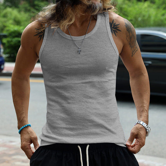 Herren Muskelshirt mit atmungsaktivem Rippenstrick