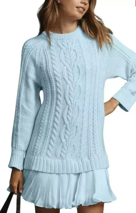 Damen nan Kabelstrick-Pullover mit Tunika-Schnitt, Zopfmuster und Rippbündchen Shop Nory