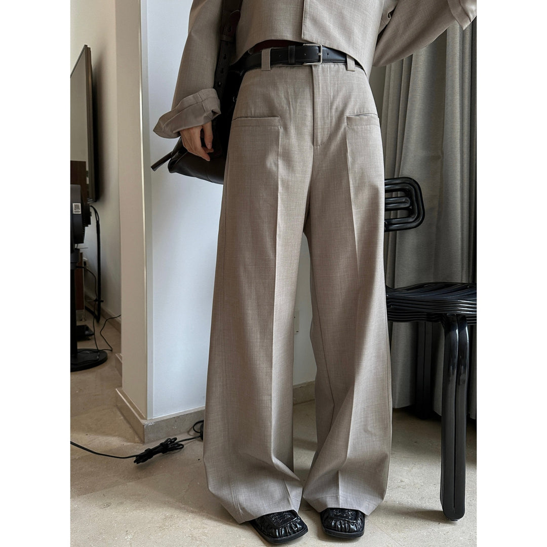Damen Hochtaillierte Bundfalten-Palazzohose mit aufgesetzten Eingriffstaschen Shop Nory
