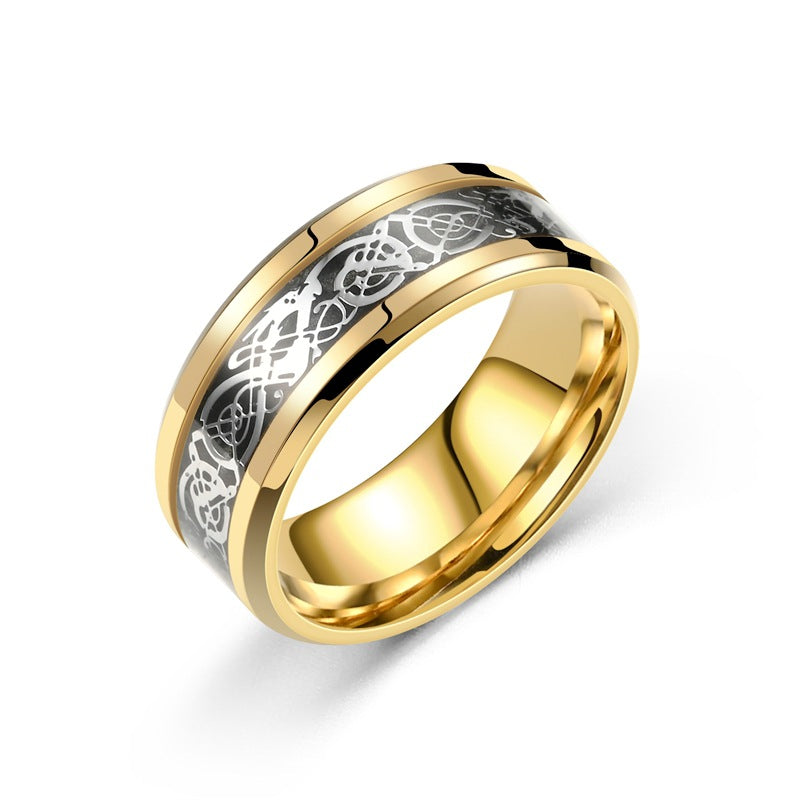 Herren Ring mit modernem, kunstvollem Muster aus hochwertigem Edelstahl Shop Nory
