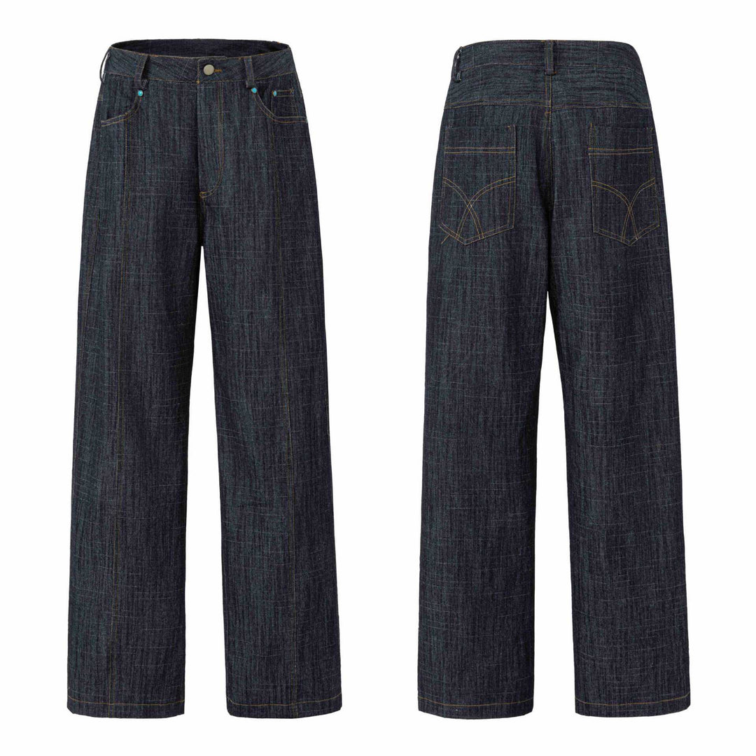 Damen Weite hochtaillierte Jeanshose mit markanter Mittelnaht Shop Nory