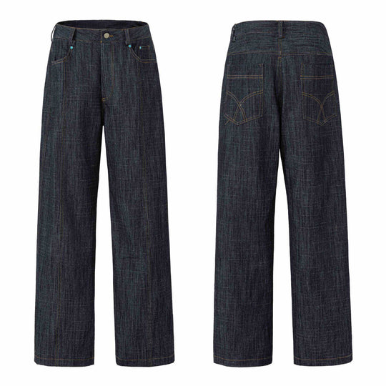 Damen Weite hochtaillierte Jeanshose mit markanter Mittelnaht Shop Nory