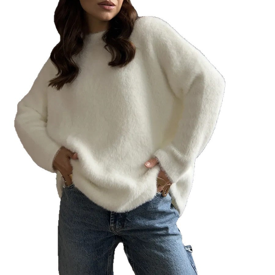 Damen Flauschiger Oversize-Pullover im Angora-Look mit kastiger Silhouette Shop Nory