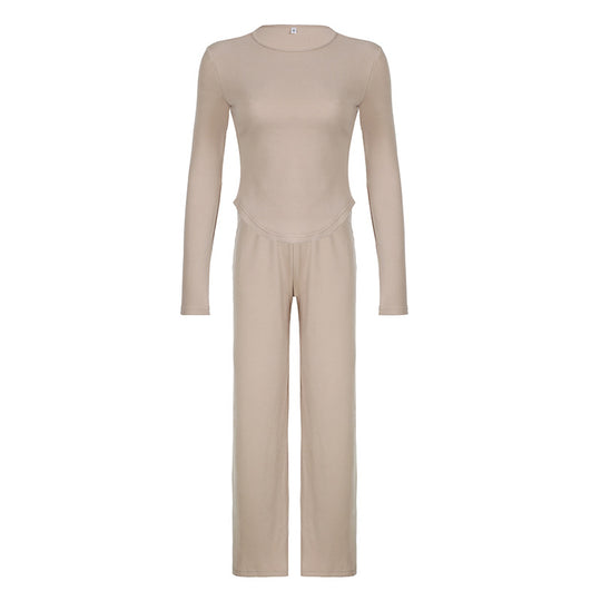 Damen nan legerer Palazzo-Loungehose mit Umschlagbund und weichem Baumwollstretch Shop Nory