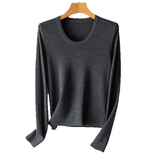 Damen Feinstrick-Langarmshirt mit Rundhalsausschnitt und leichter A-Linie Shop Nory