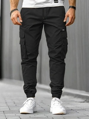 Herren Cargo-Jogginghose mit multifunktionalen Klapp- & Reißverschlusstaschen, elastischem Bund und tapered Bein Shop Nory