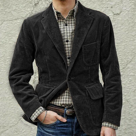 Shopnory | Herren Khaki Corduroy Blazer Jacke - Tim Elegance