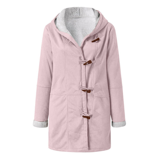 Damen Teddygefütterter Dufflecoat mit Kapuze, Kunstfell-Innenfutter und Knebelverschlüssen Shop Nory
