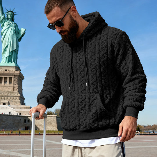 Herren Gefütterter Sherpa‑Hoodie mit Zopfmuster und Kapuze Shop Nory