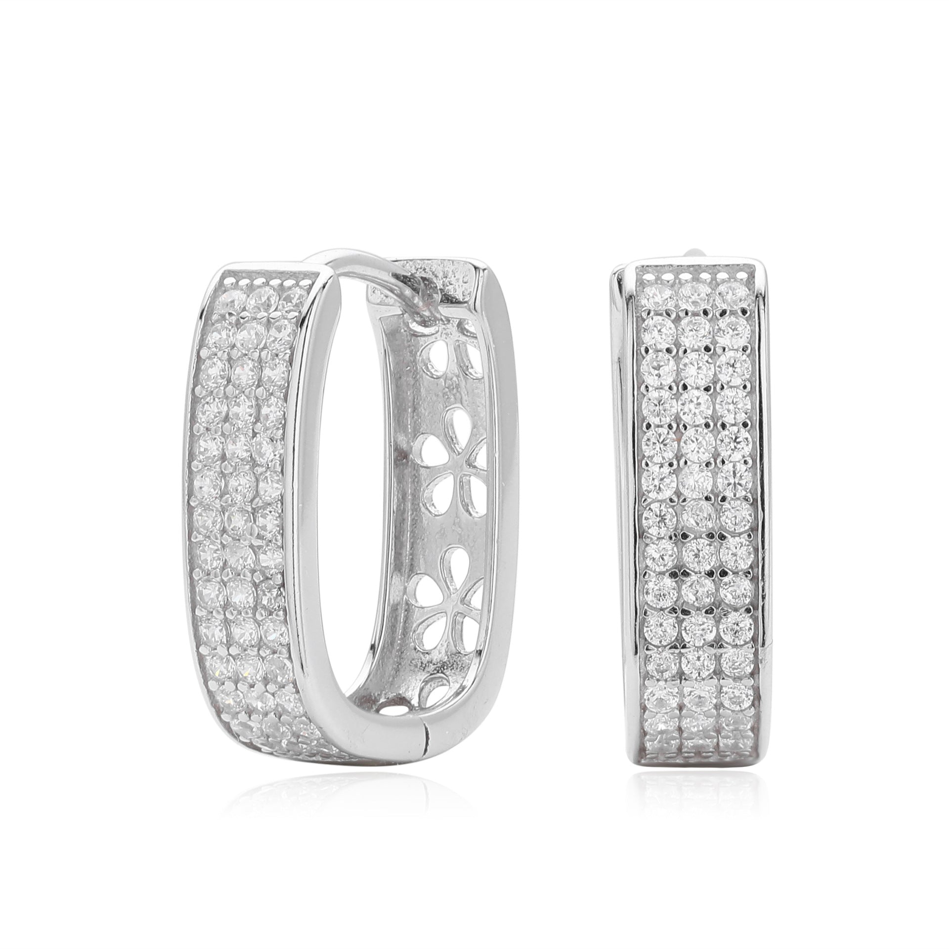 Damen Creolen mit funkelnden Zirkon-Steinen und elegantem Design Shop Nory