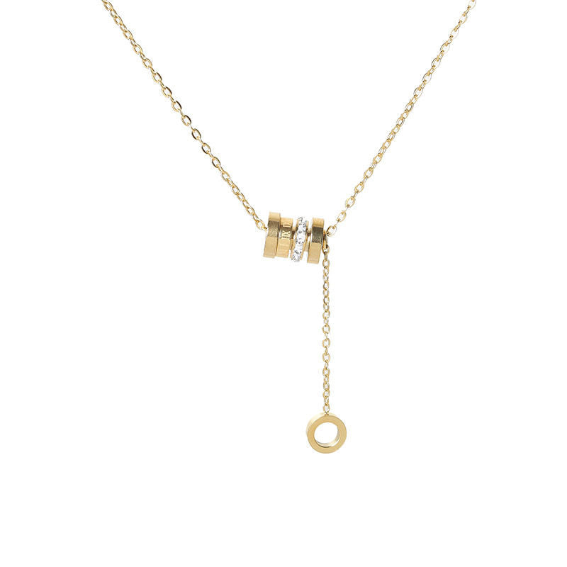 Damen Halskette mit vielschichtigem Anhänger aus Edelstahl und Zirkonia Shop Nory