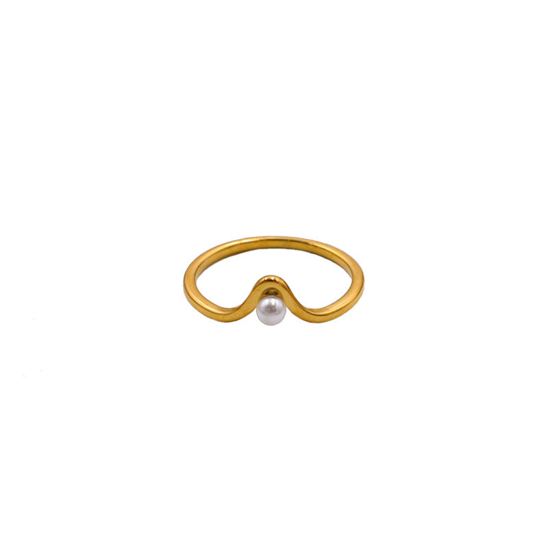 Damenring mit elegantem Design und Perle Shop Nory