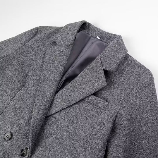 Damen Longline-Mantel aus Bouclé‑Wollmix mit schmaler Taillierung und zweireihiger Knopfverarbeitung Shop Nory
