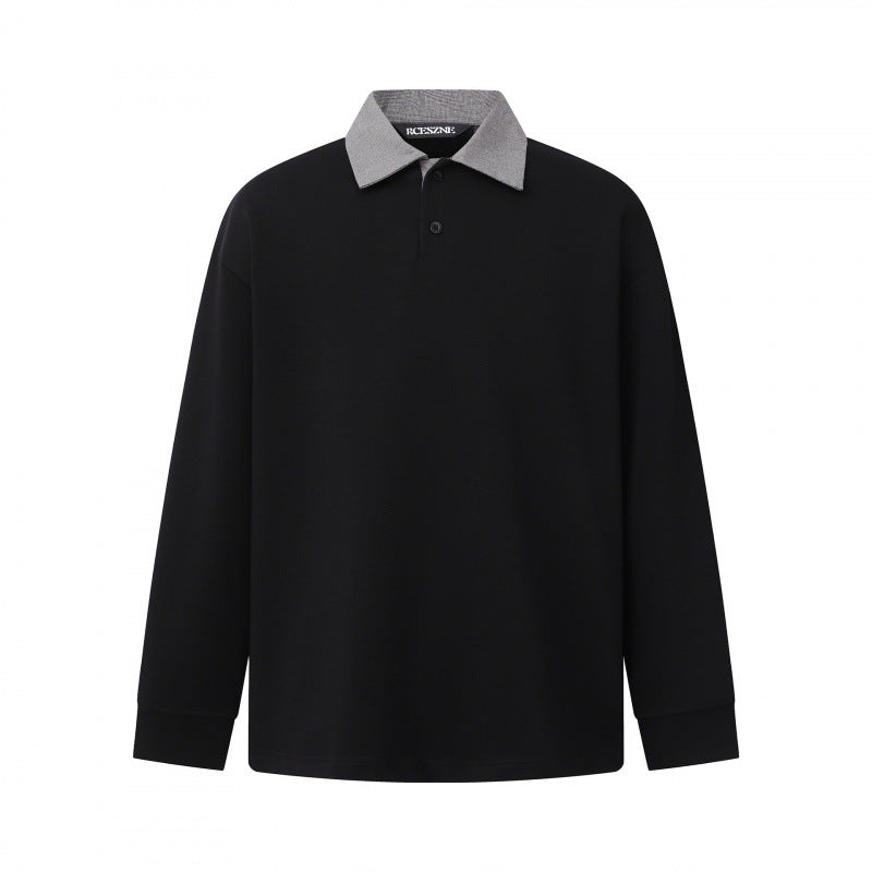 Herren Oversize-Poloshirt im Sweatshirt-Stil mit kontrastierendem Kragen Shop Nory