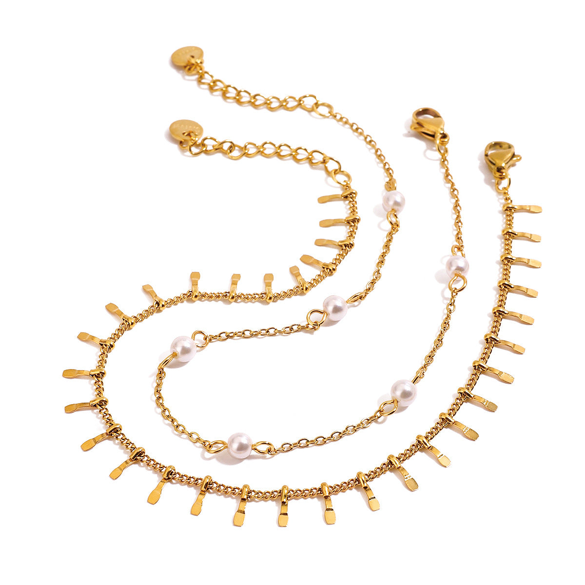 Damen Fußkette mit elegantem Perlenanhänger Shop Nory