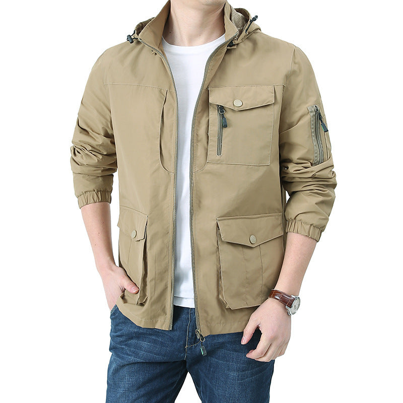 Herren Urban-Utility Fieldjacke mit Kapuze, Mehrfach‑Taschen und elastischen Bündchen Shop Nory