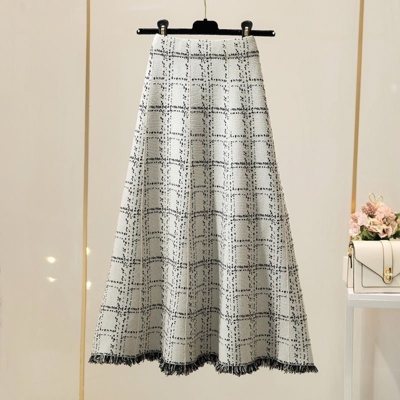 Damen Langer Plissee-Rock mit eleganter Musterung Shop Nory