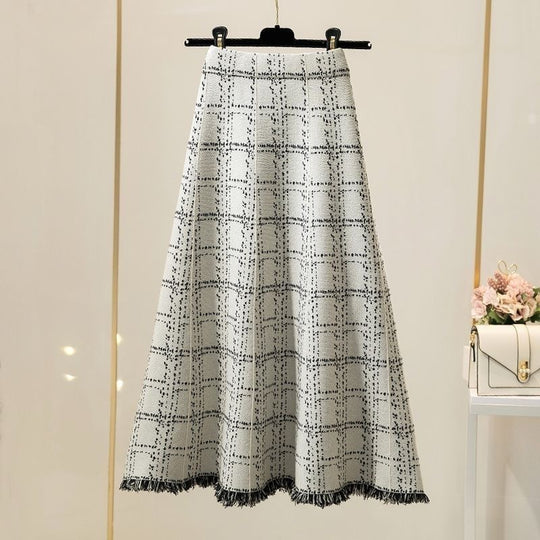 Damen Langer Plissee-Rock mit eleganter Musterung Shop Nory