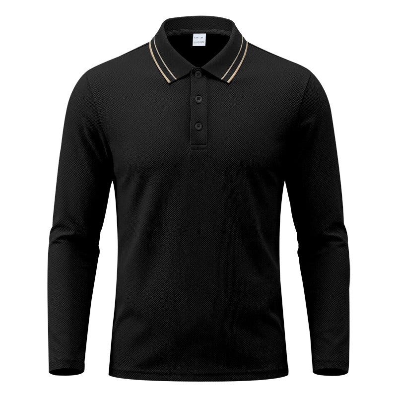 Herren Langarm-Polo in feiner Piquéstruktur mit kontrastiertem Collegekragen Shop Nory