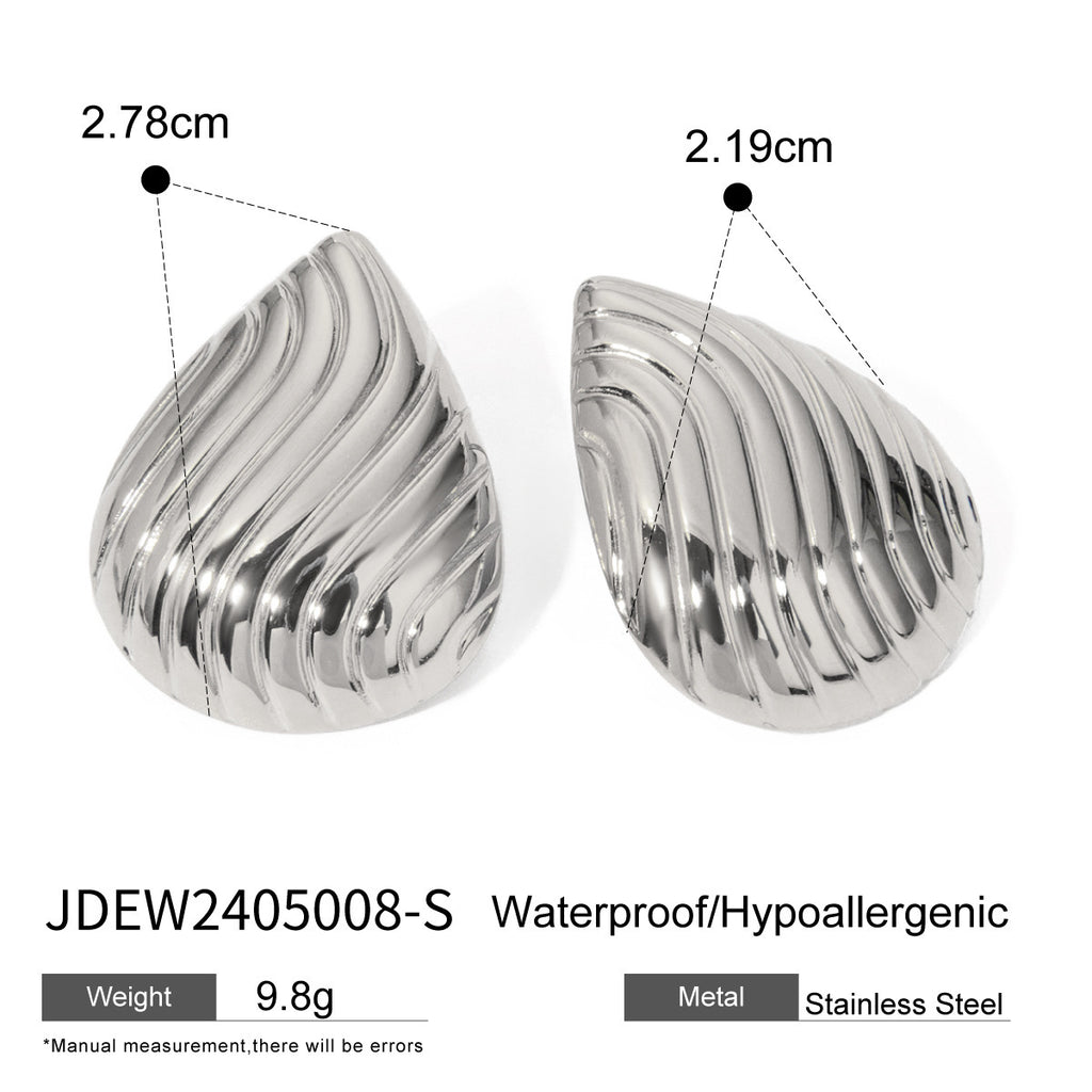 Damen Ohrhänger mit elegantem, geschwungenem Design aus hypoallergenem Edelstahl Shop Nory
