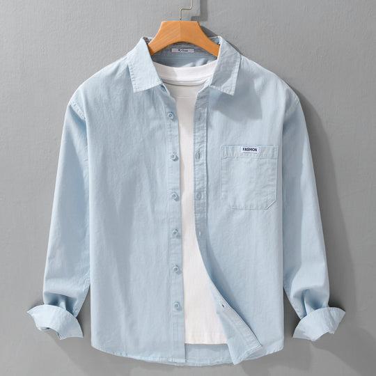 Herren Leichtes Baumwoll-Overshirt mit Brusttasche, Soft‑Touch und Relaxed-Schnitt Shop Nory