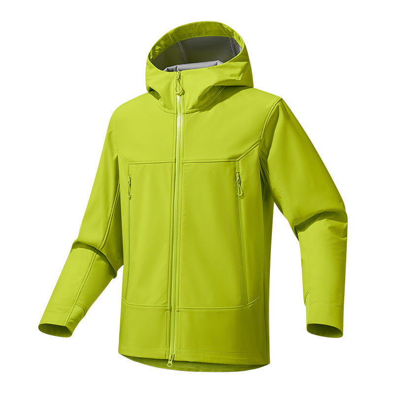 Herren Softshell‑Kapuzenjacke mit Stretch, wind- und wasserabweisender Membran und Zwei‑Wege‑Reißverschluss Shop Nory