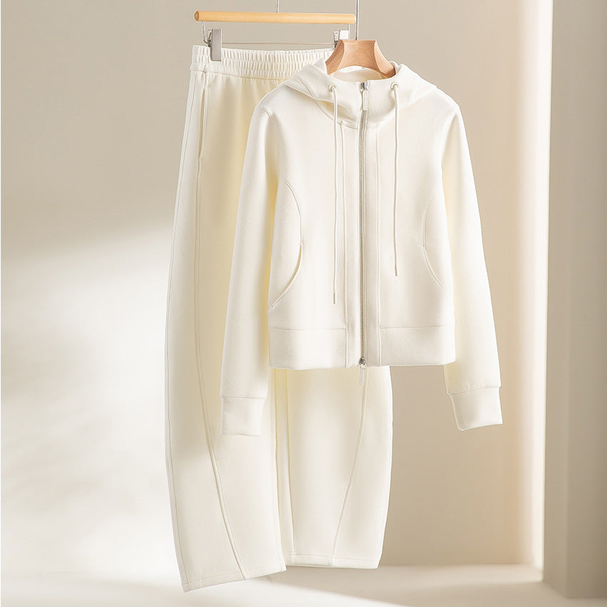 Damen Kurze Kapuzen-Sweatjacke mit Zwei-Wege-Reißverschluss und Kängurutaschen Shop Nory