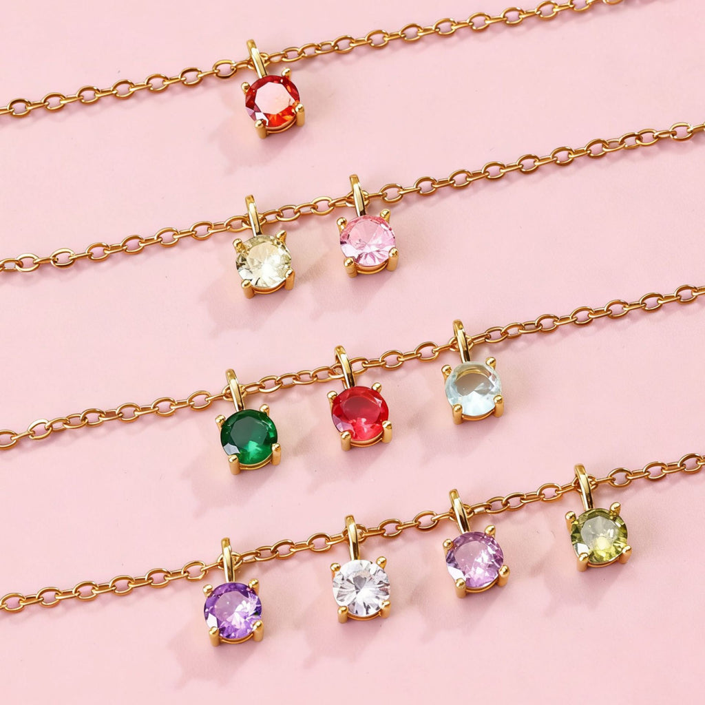 Damen elegante und funkelnde Halskette mit bunten Swarovski-Kristallen Shop Nory
