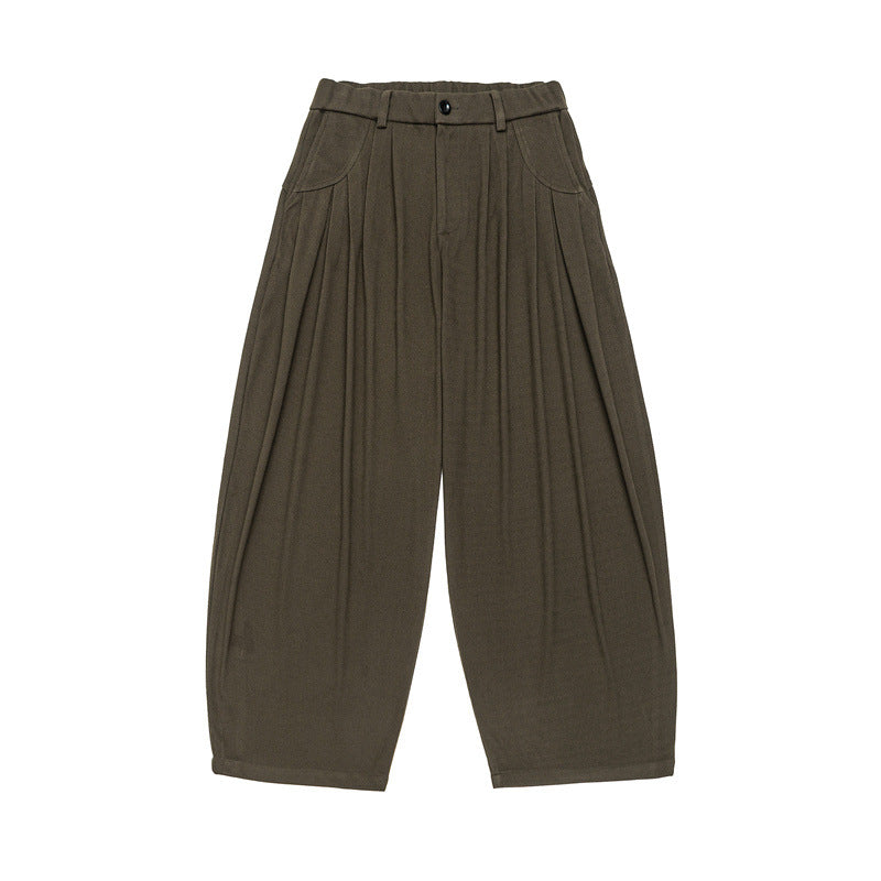 Damen Weite High‑Waist Plissee-Culotte-Hose mit Bundfalten und Gürtelschlaufen Shop Nory