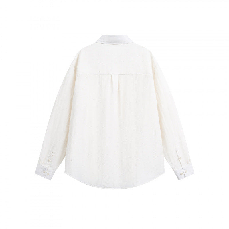 Unisex Oversize Leichtes Leinenmix-Hemd mit Brusttasche, Umlegekragen und Ärmelumschlag Shop Nory