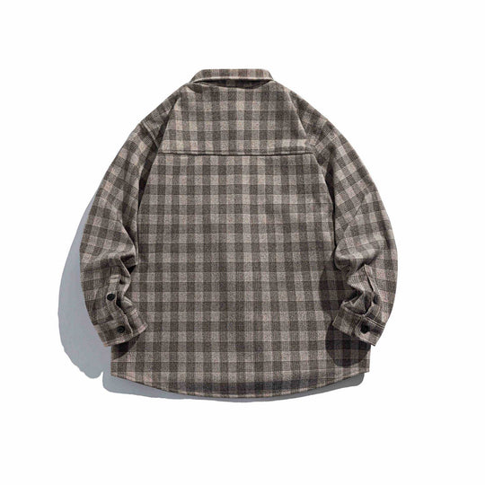 Herren Karierte Hemdjacke aus Wollmischung mit Overshirt-Schnitt und aufgesetzter Brusttasche Shop Nory