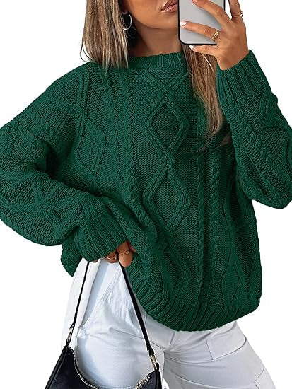Damen Oversize-Zopfmuster-Pullover aus grobem Strick Shop Nory