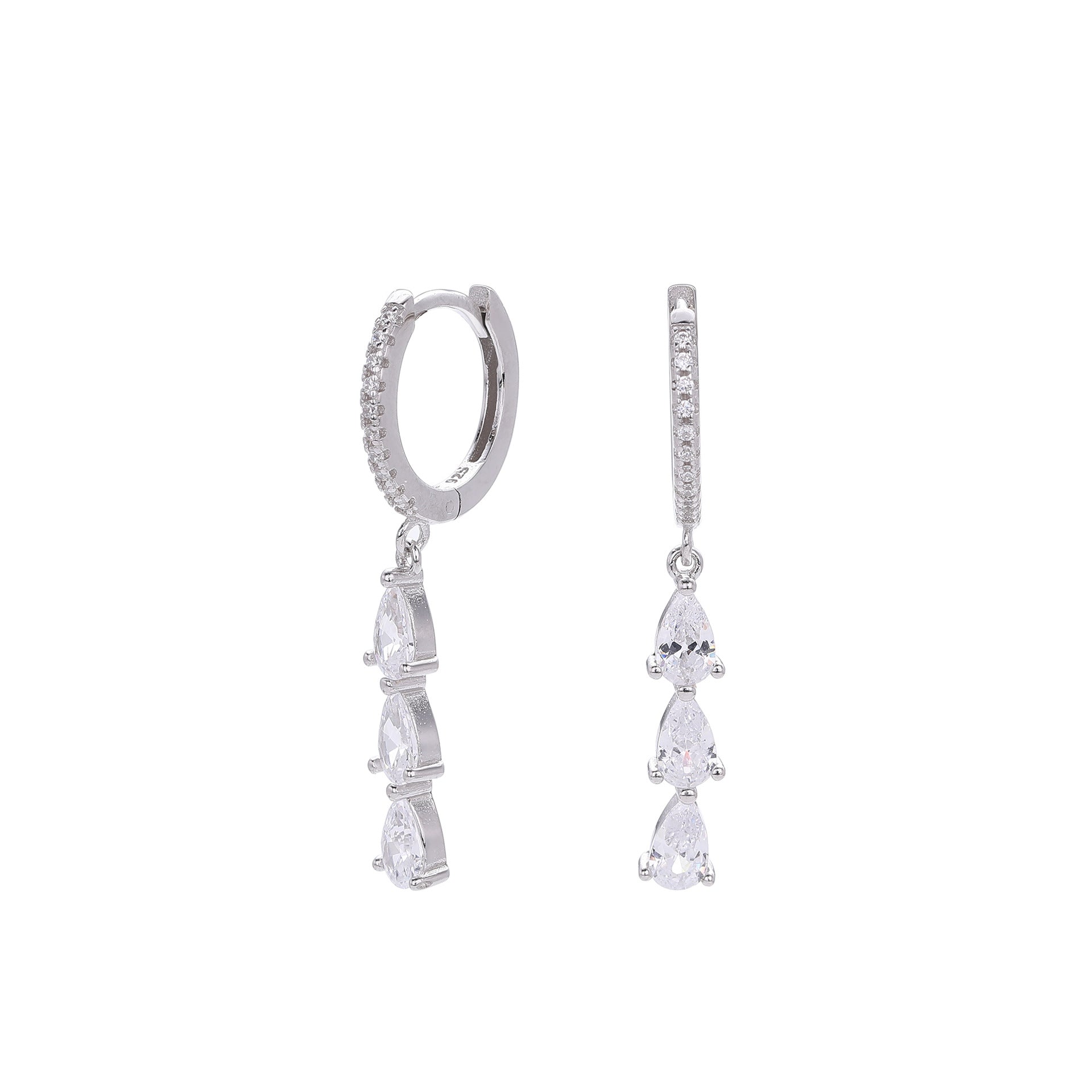 Damen Ohrhänger mit luxuriösen Zirkonanhängern aus hochwertigem 925 Sterling Silber Shop Nory