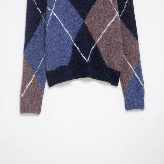 Damen Oversized Rautenstrickpullover mit Mohaireffekt Shop Nory
