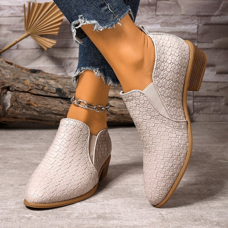 Damen Geflochtene Slipper-Loafer mit niedrigem Blockabsatz Shop Nory