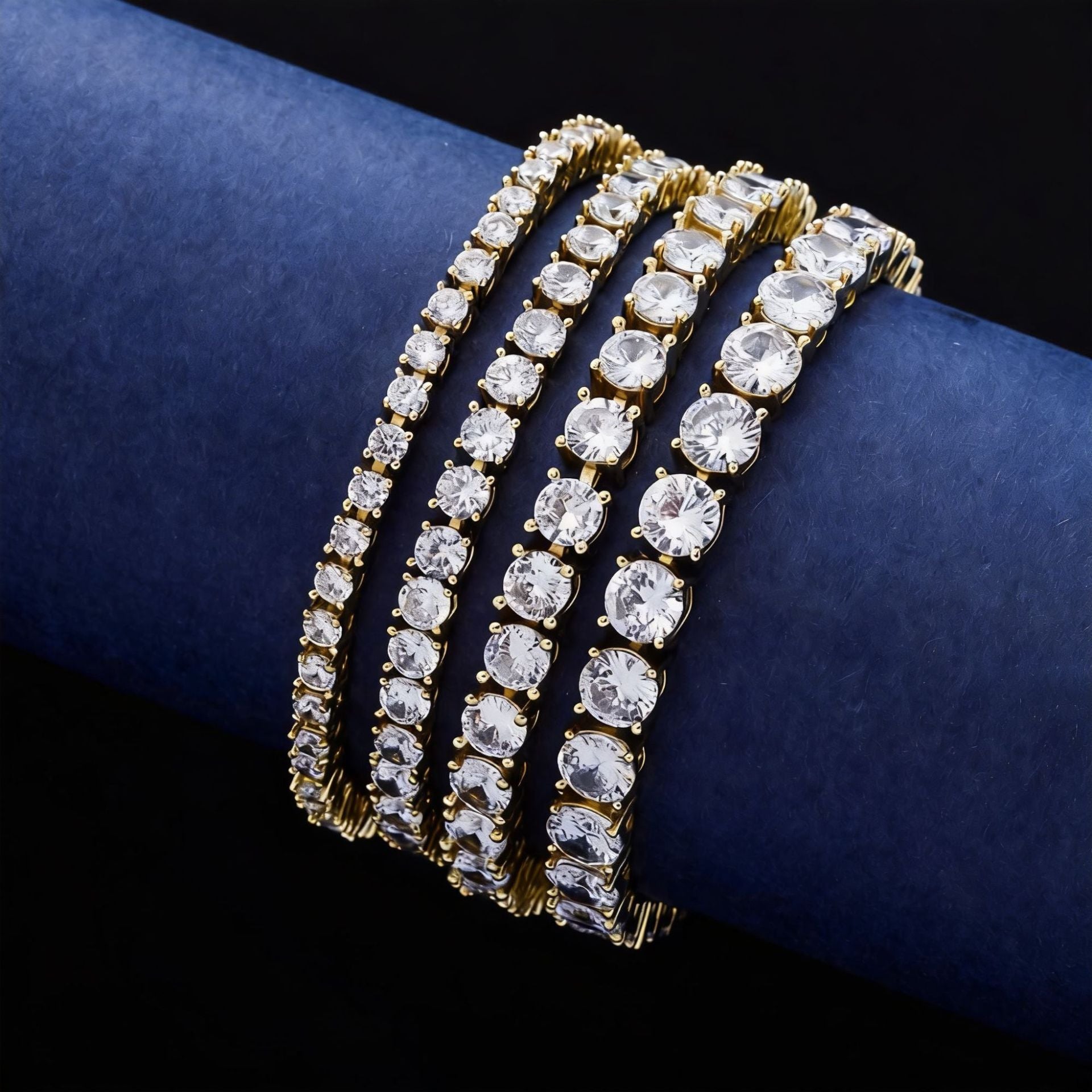 Elegantes Tennisarmband Mehrreihig mit Funkelnden Zirkonia und Sicherer Steckschließe