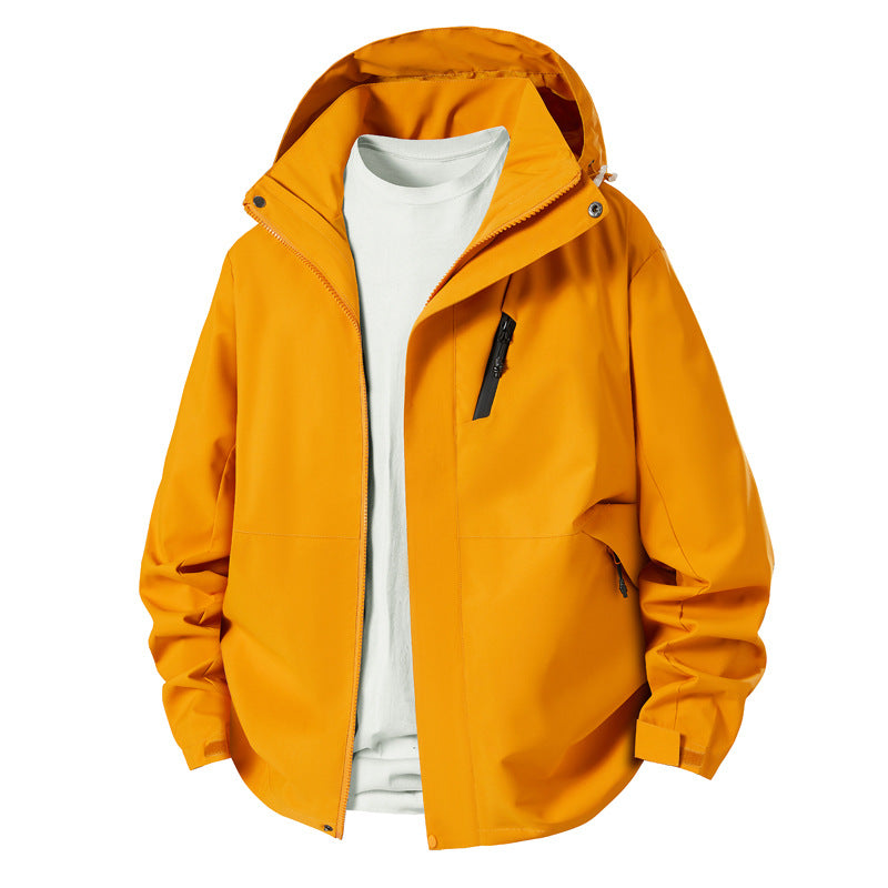 Herren technische Übergangsjacke mit verstellbarem Kapuzenrand