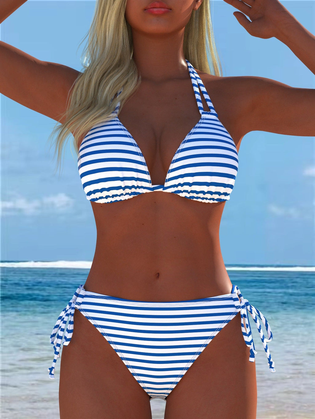 Damen Bikini-Set mit verspieltem Schnitt und trendigem Mustermix Shopnory