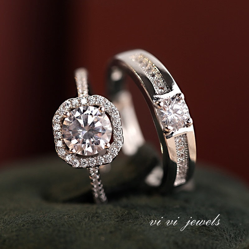 Damen Verlobungsring-Set mit funkelndem Zirkonia und klassischem Design Shop Nory