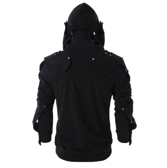 Herren stylischer Hoodie mit innovativem Kragen und praktischen Taschen