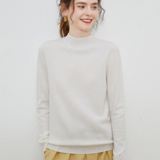 Damen weicher Feinstrick-Mockneckpullover mit Angora‑Look und legerer Silhouette Shop Nory