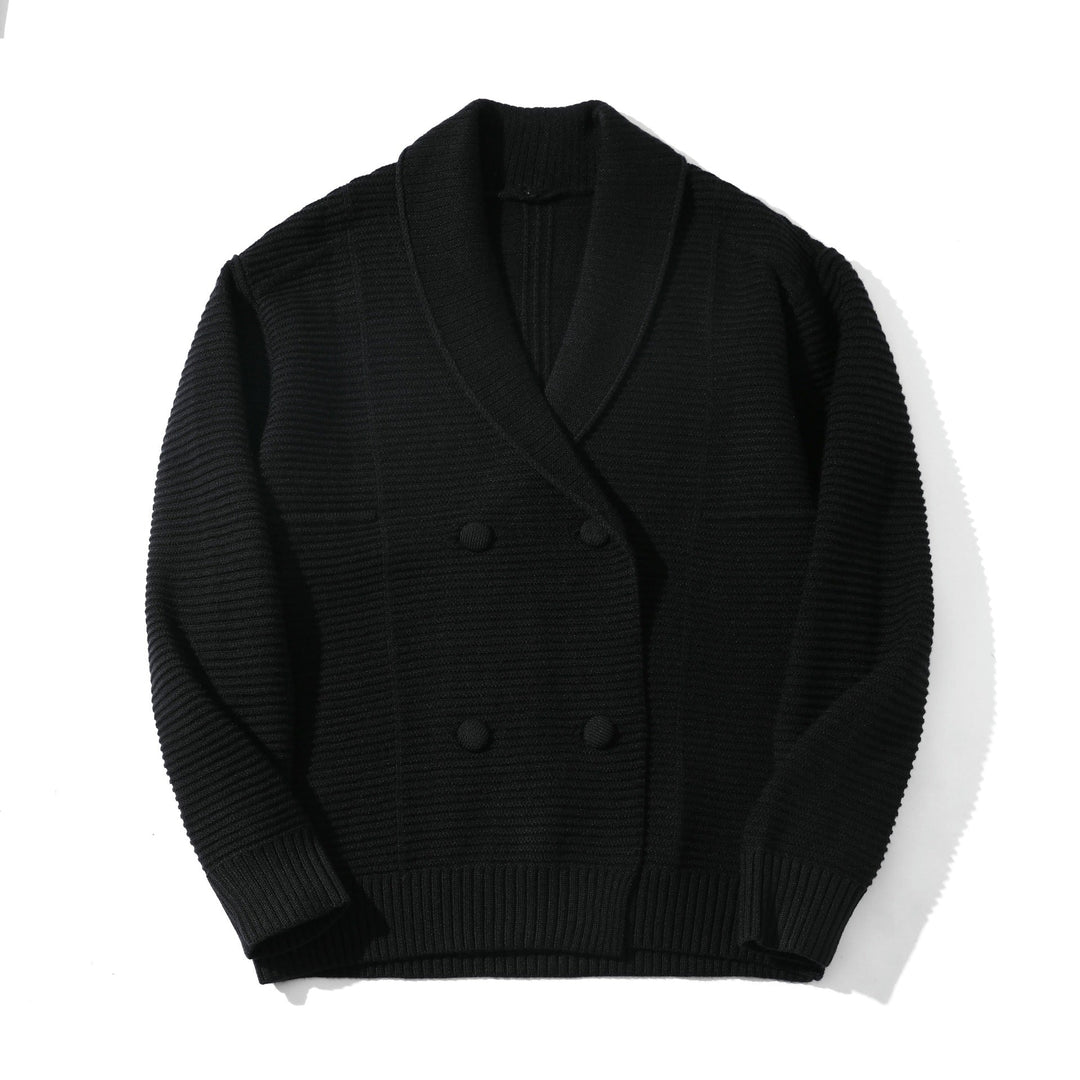 Damen Doppelreihige Strickcardigan mit Schalkragen und Strukturstrick Shop Nory