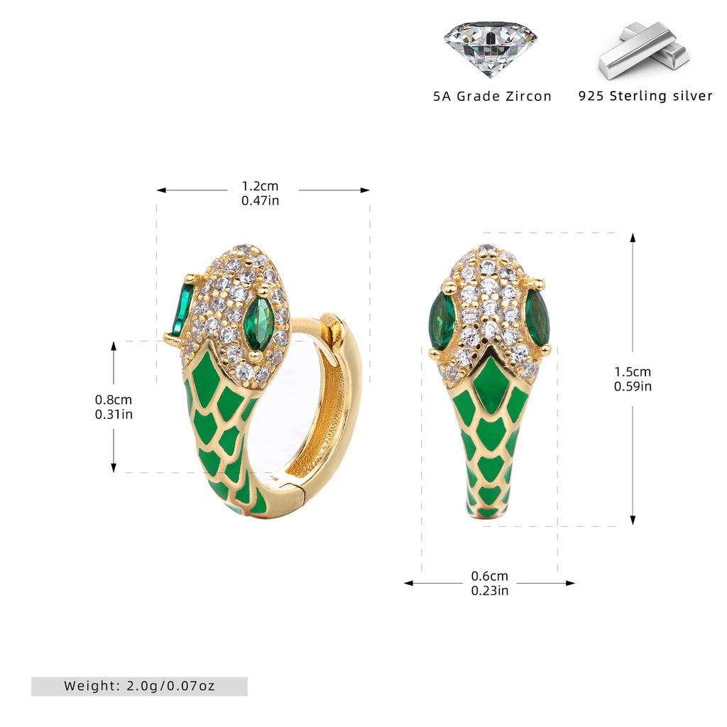 Damen Ohrhänger im stilvollen Schlangen-Design aus 925 Sterling Silber Shop Nory