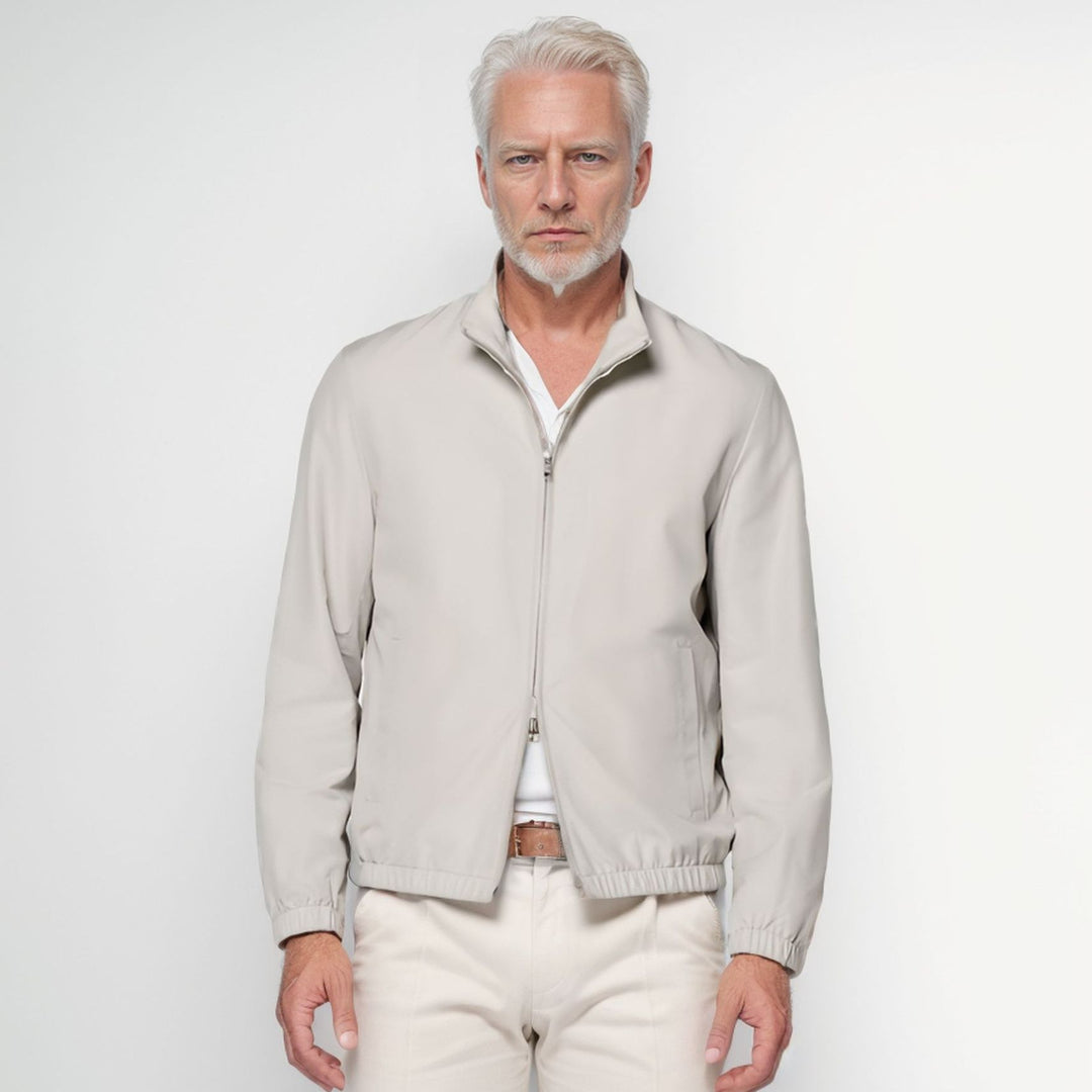 Herren Leichter Windbreaker mit Stehkragen und Zwei-Wege-Reißverschluss Shop Nory