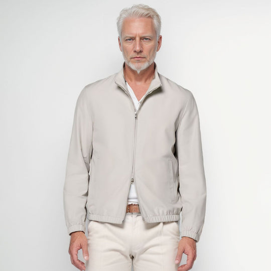 Herren Leichter Windbreaker mit Stehkragen und Zwei-Wege-Reißverschluss Shop Nory