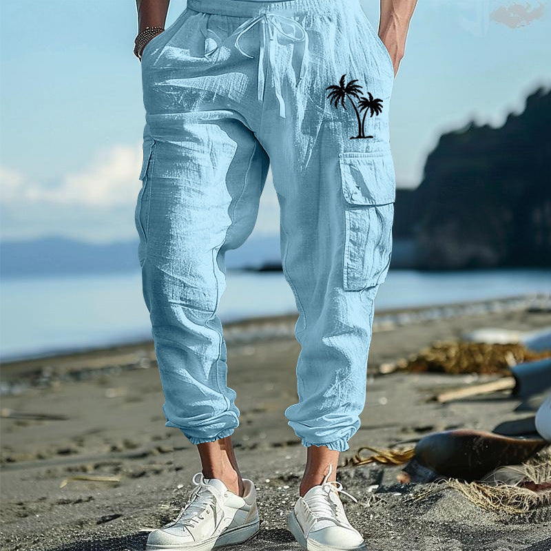 Herren Cargohose mit seitlichen Taschen und verstellbarem Bund