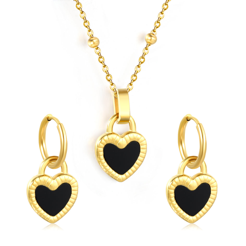 Damen Schmuckset mit Herzanhängern und funkelnden Ohrsteckern Shop Nory
