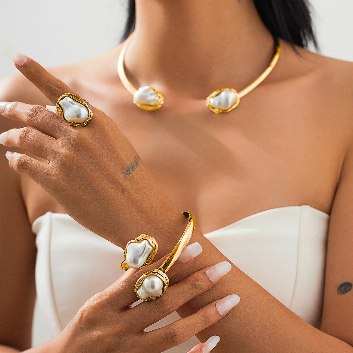 Damen Schmuckset mit kunstvollem Perlen-Design Shop Nory