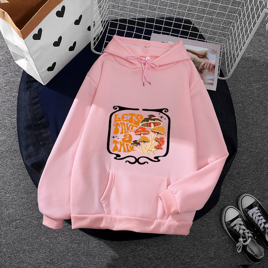 Damen nan leichter Oversize Kapuzenpullover mit Herz‑EKG‑Motiv, langen Kordeln und elastischem Bund Shop Nory
