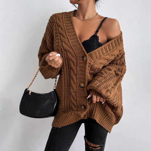Damen Strickjacke mit oversized Passform und Zopfmuster